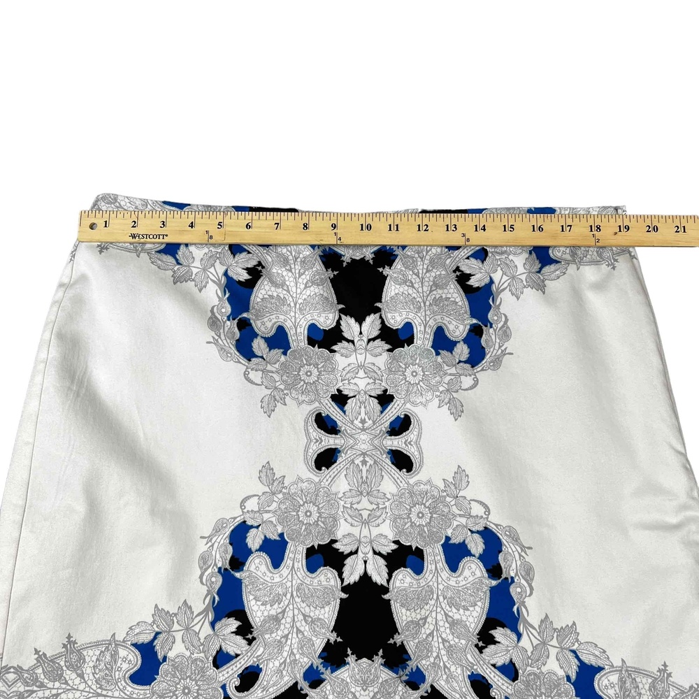 Worthington Womens Blue White Floral Patterned A-line Skirt Size 16W - Picture 7 of 9